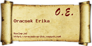 Oracsek Erika névjegykártya